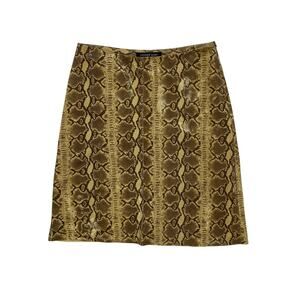 Andrew Marc Snakeskin Print Midi Skirt
